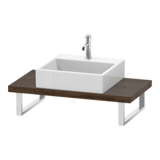 Duravit Konsole Compact L-Cube 80-200x48cm, 1 AS, Stä 4.5cm, Nussb dkl.