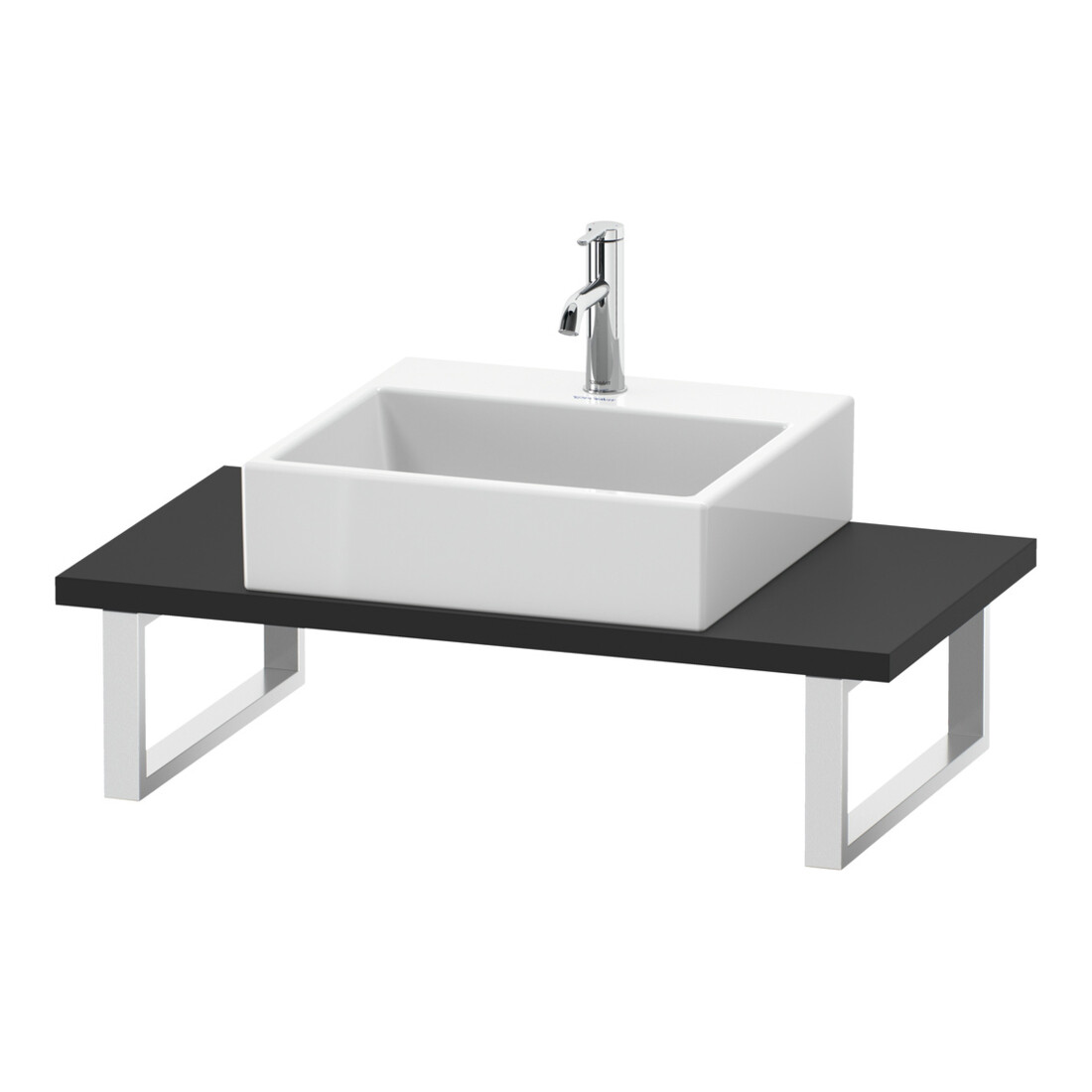 Duravit Konsole Compact L-Cube 80-200x48cm, 1 AS, Stär 3cm, graph matt
