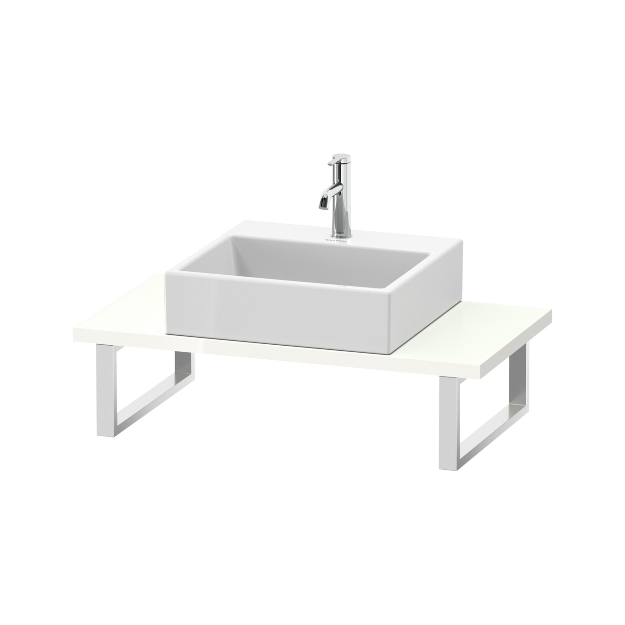 Duravit Konsole Compact L-Cube 80-200x48cm, 1 AS, Stär 3cm, we. hgl