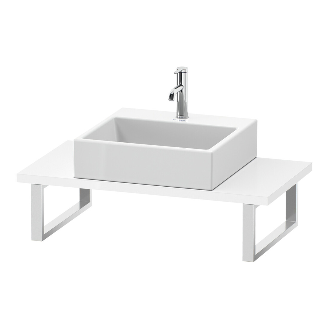 Duravit Konsole Compact L-Cube 80-200x48cm, 1 AS, Stär 3cm, we. hgl