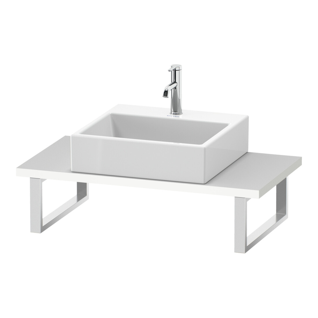 Duravit Konsole Compact L-Cube 80-200x48cm, 1 AS, Stär 3cm, we. matt