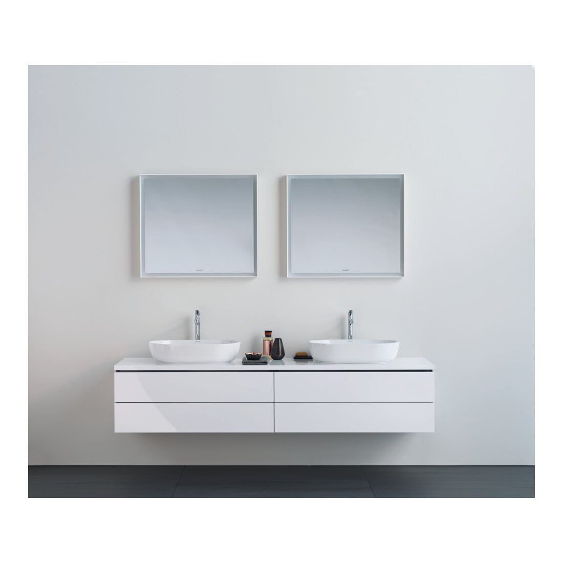 Duravit Konsole Compact L-Cube 80-200x48cm, 1 AS, Stär 4.5cm, we. hgl