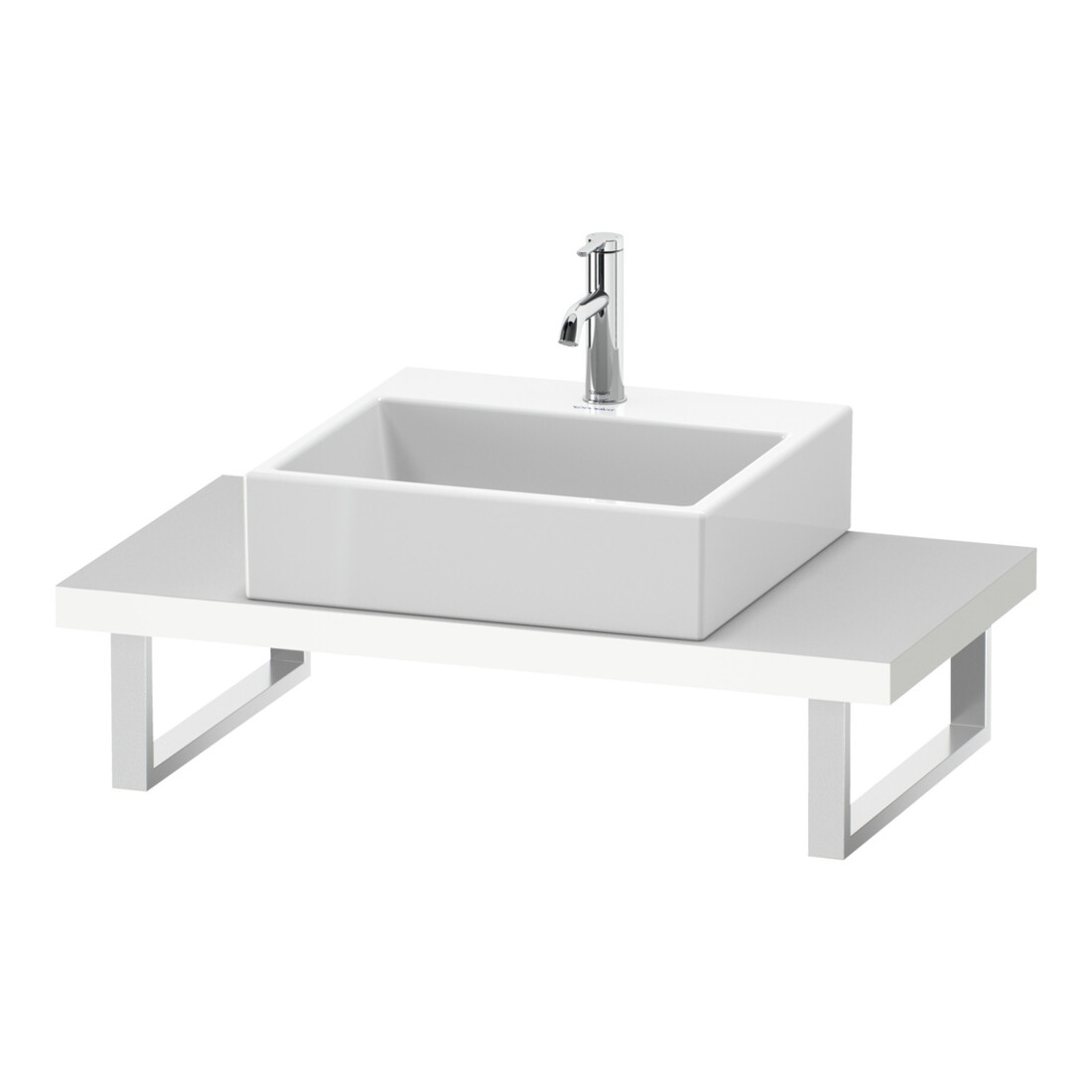 Duravit Konsole Compact L-Cube 80-200x48cm, 1 AS, Stär 4.5cm, we. matt