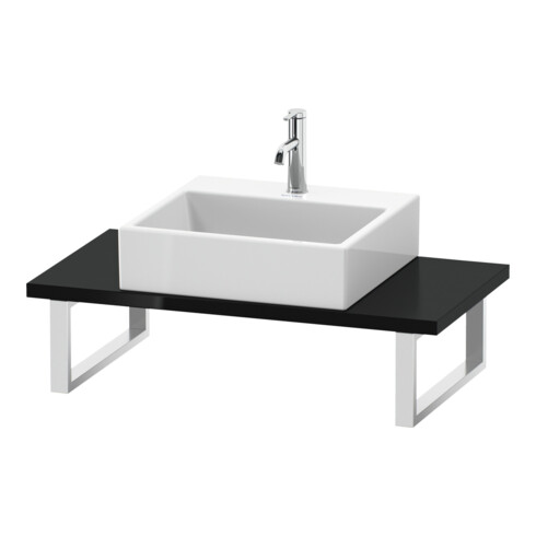 Duravit Konsole Compact L-Cube 80-200x48cm, 1 Ausschn, Stär 3cm, sw hgl