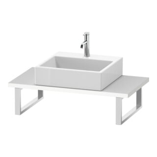 Duravit Konsole Compact L-Cube 80-200x48cm, 1 Ausschn, Stär 3cm, we. ma