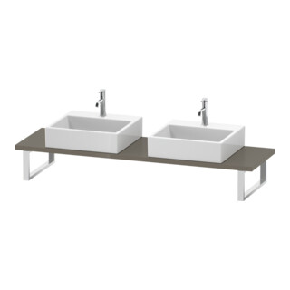 Duravit Konsole Cpmpact L-Cube 80-200x48cm, 2 A., Stä 3cm, flan. Gr hgl