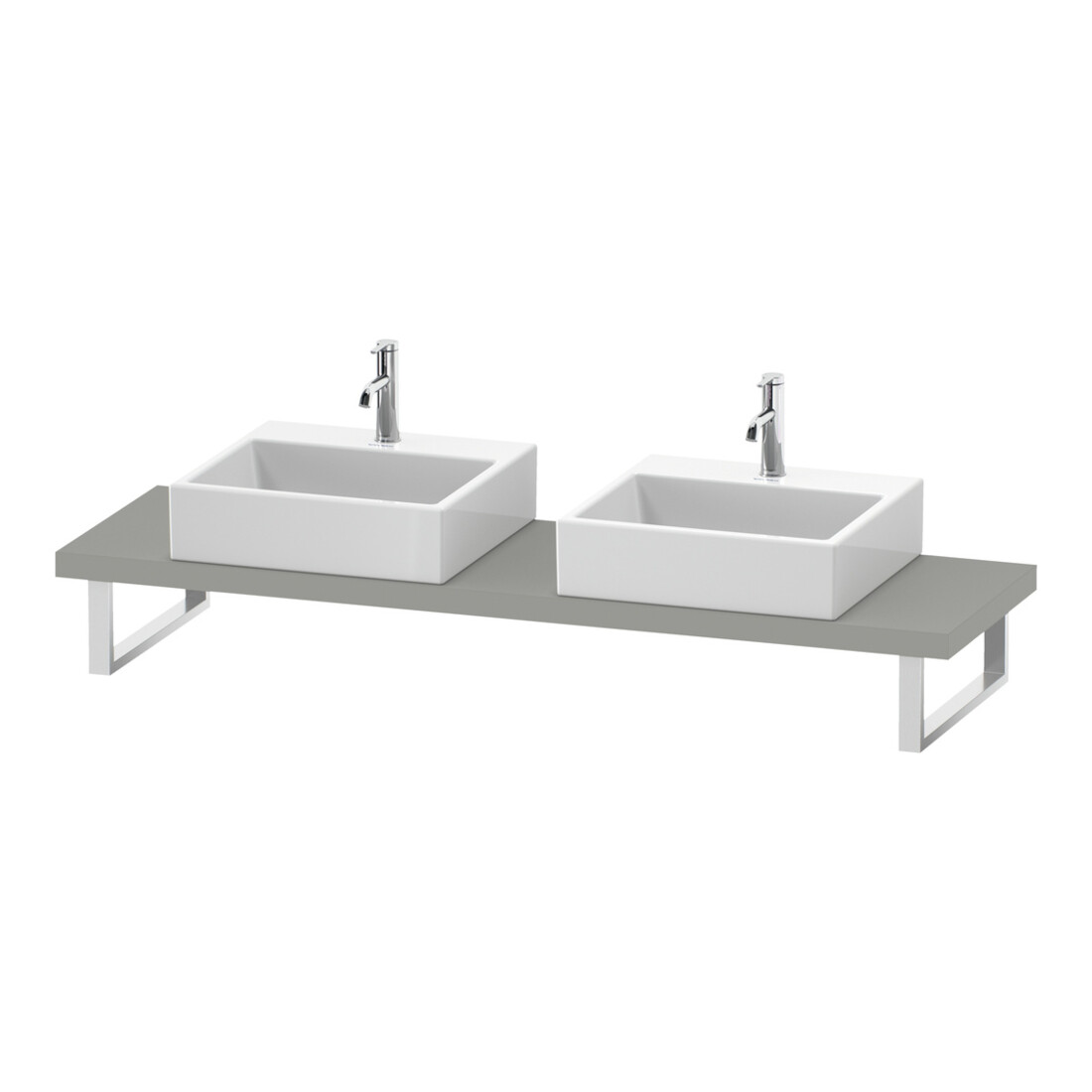 Duravit Konsole Cpmpact L-Cube 80-200x48cm, 2 A., Stä 4.5cm, betongr ma