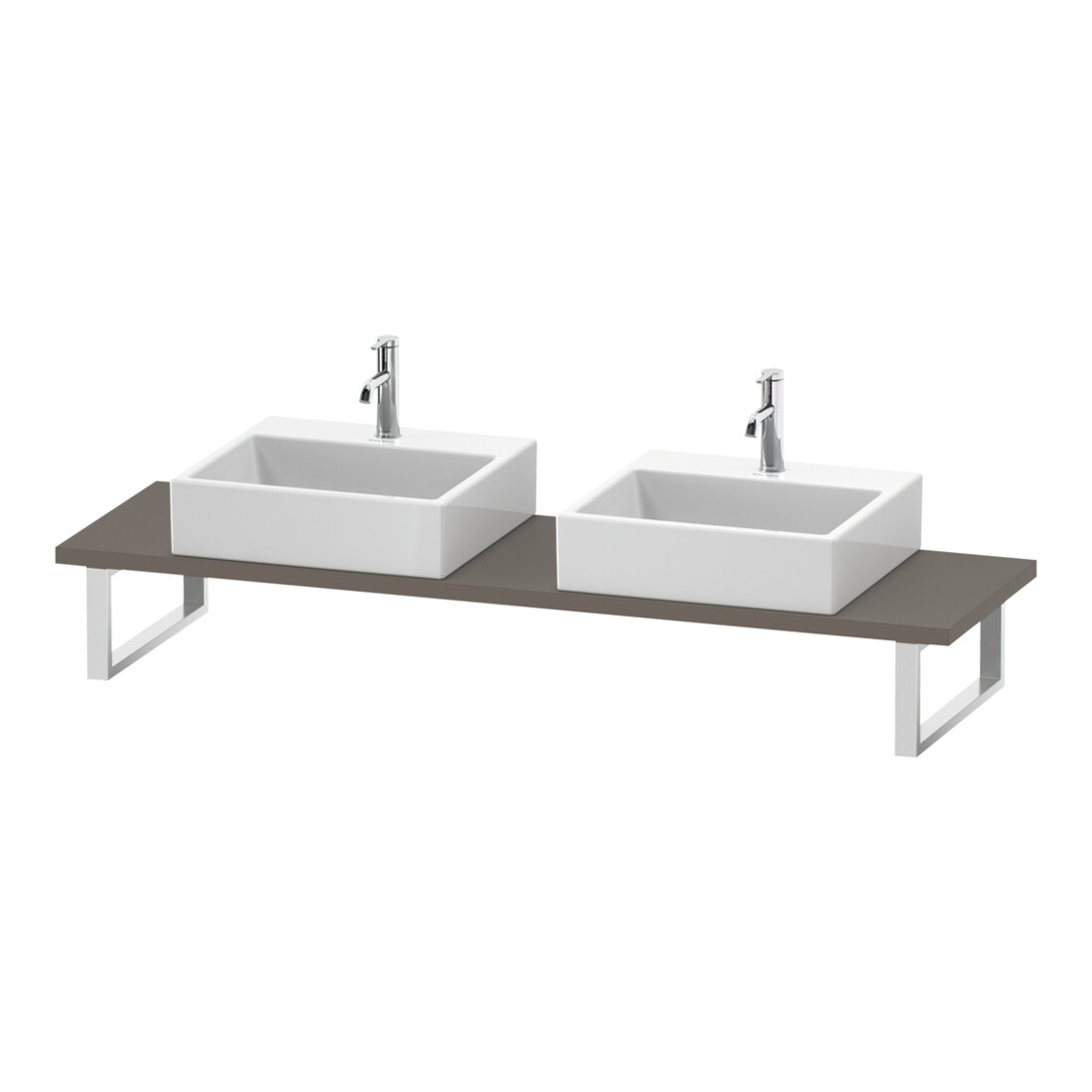 Duravit Konsole Cpmpact L-Cube 80-200x48cm, 2 A., Stär 3cm, bas. ma