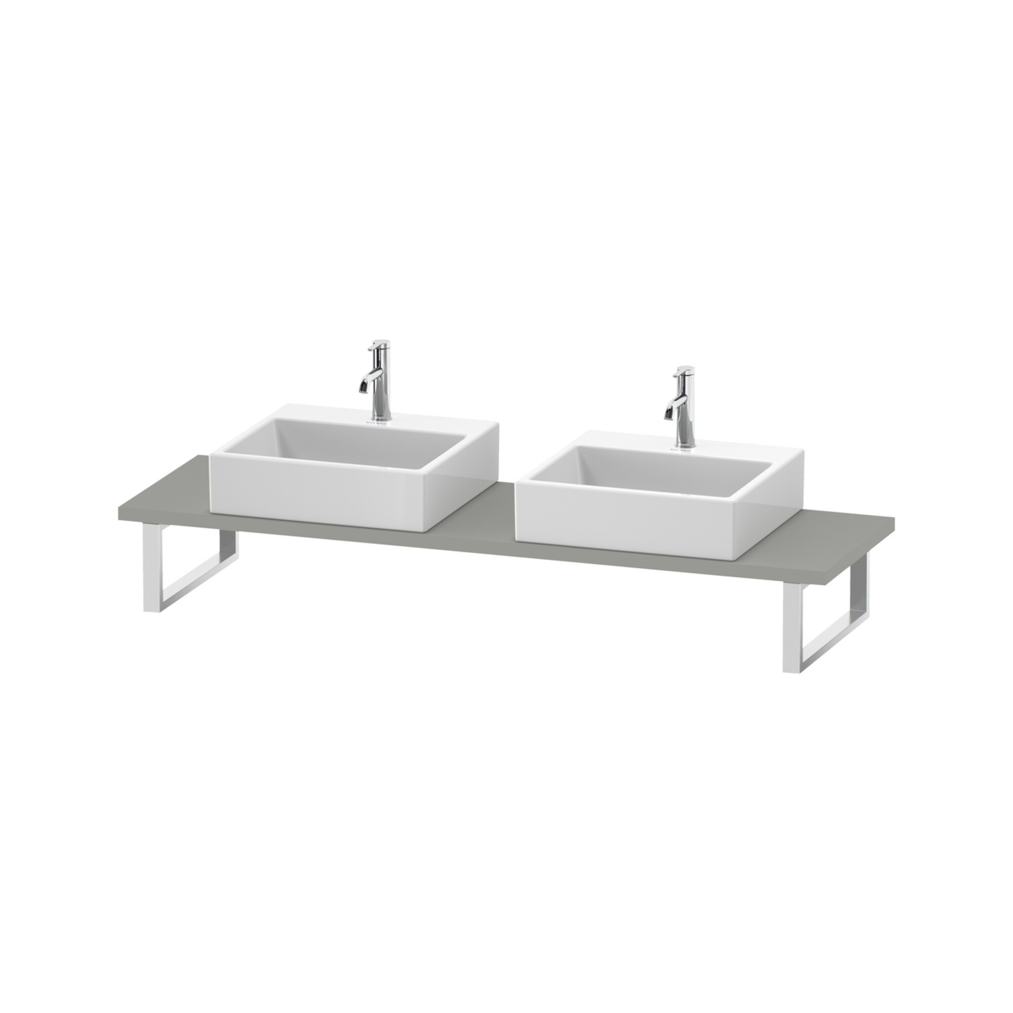 Duravit Konsole Cpmpact L-Cube 80-200x48cm, 2 A., Stär 3cm, betongr ma