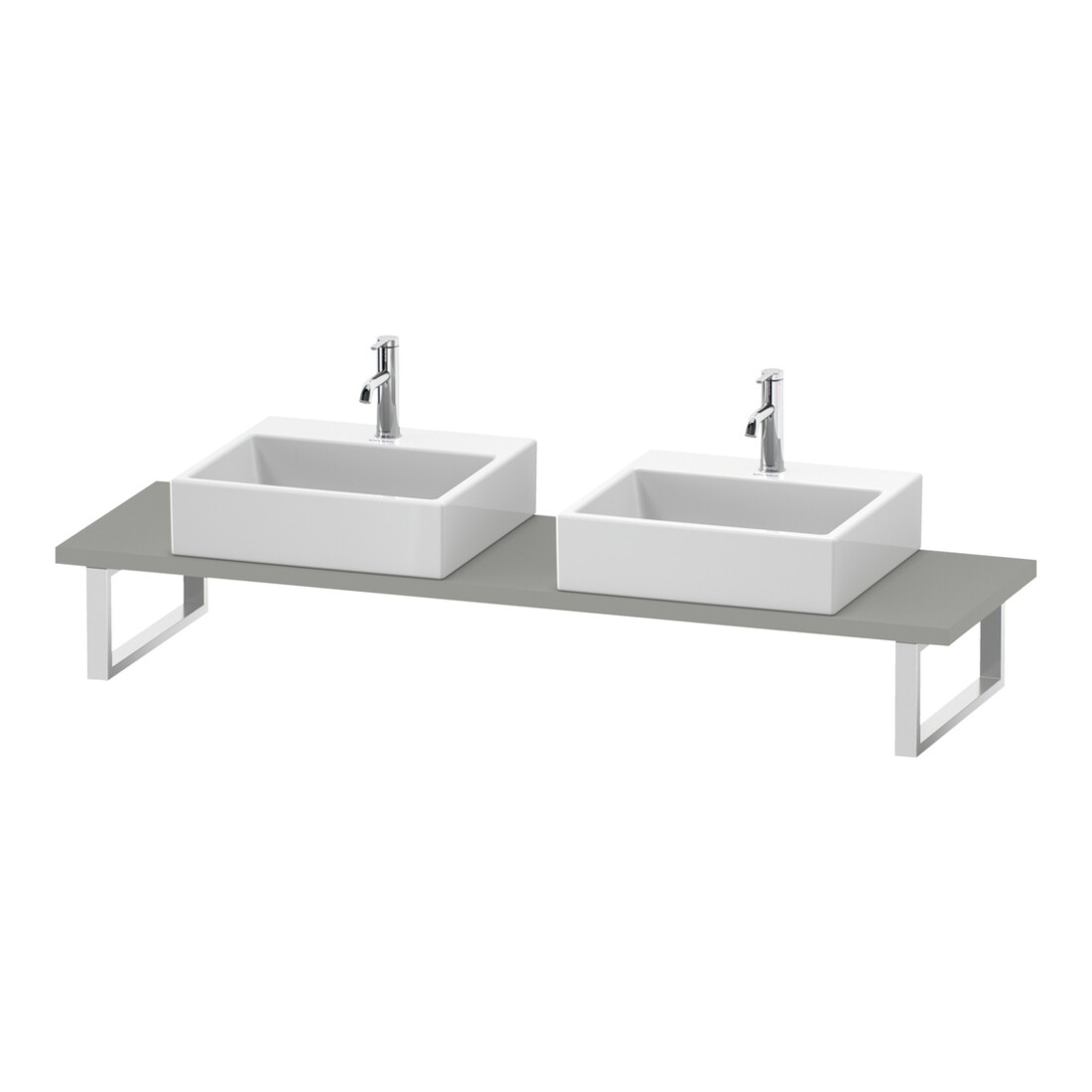 Duravit Konsole Cpmpact L-Cube 80-200x48cm, 2 A., Stär 3cm, betongr ma