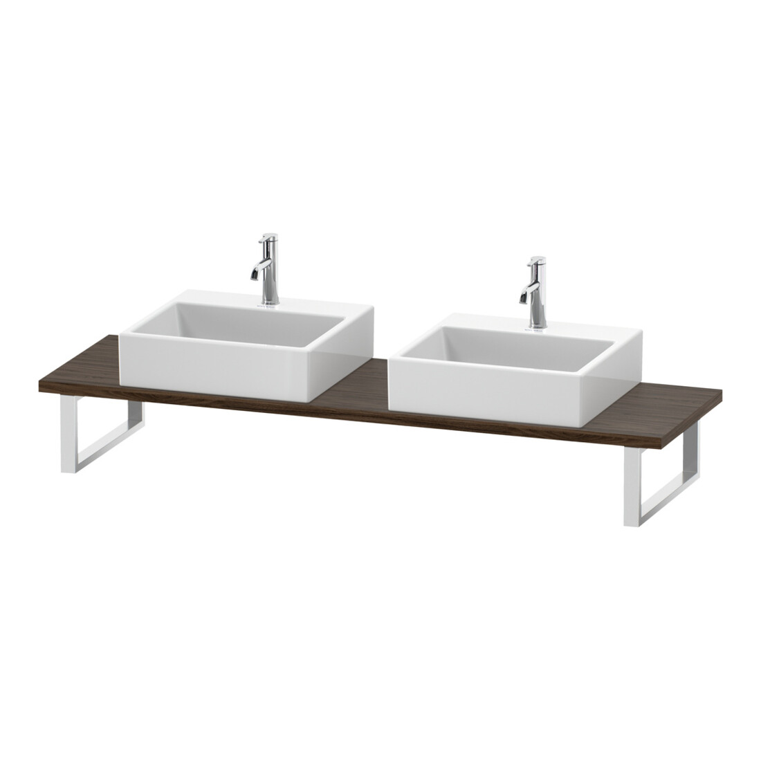 Duravit Konsole Cpmpact L-Cube 80-200x48cm, 2 A., Stär 3cm, Nussb dkl.
