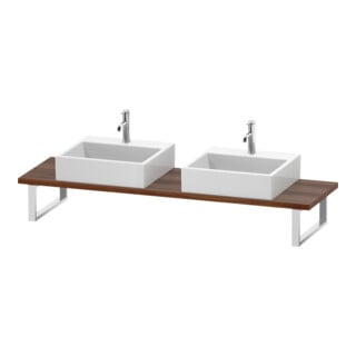 Duravit Konsole Cpmpact L-Cube 80-200x48cm, 2 A., Stär 3cm, Nussb Nat