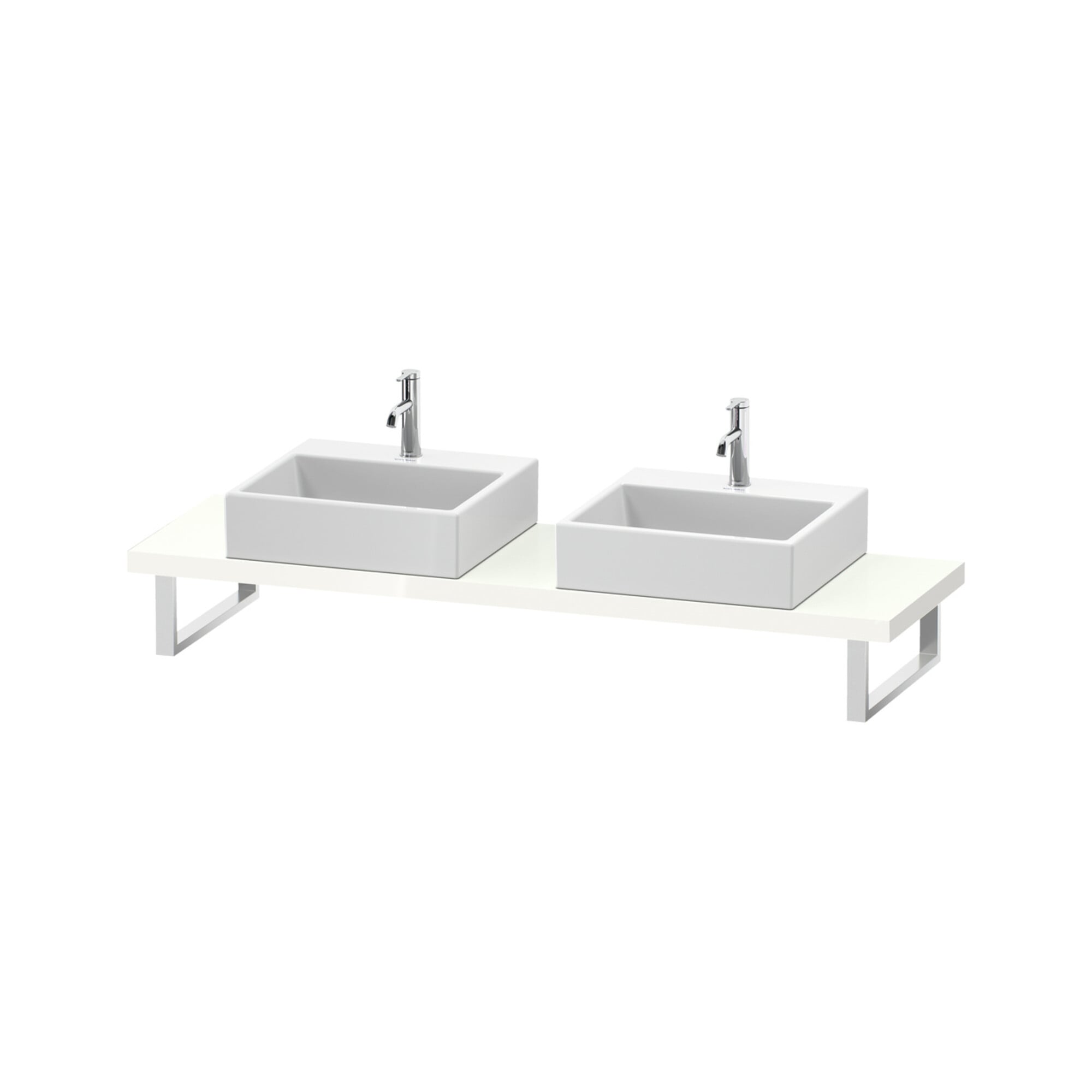 Duravit Konsole Cpmpact L-Cube 80-200x48cm, 2 A., Stär 4.5cm, we. hgl