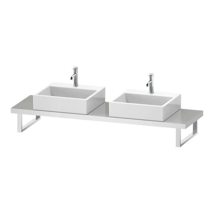 Duravit Konsole Cpmpact L-Cube 80-200x48cm, 2 A., Stär 4.5cm, we. hgl