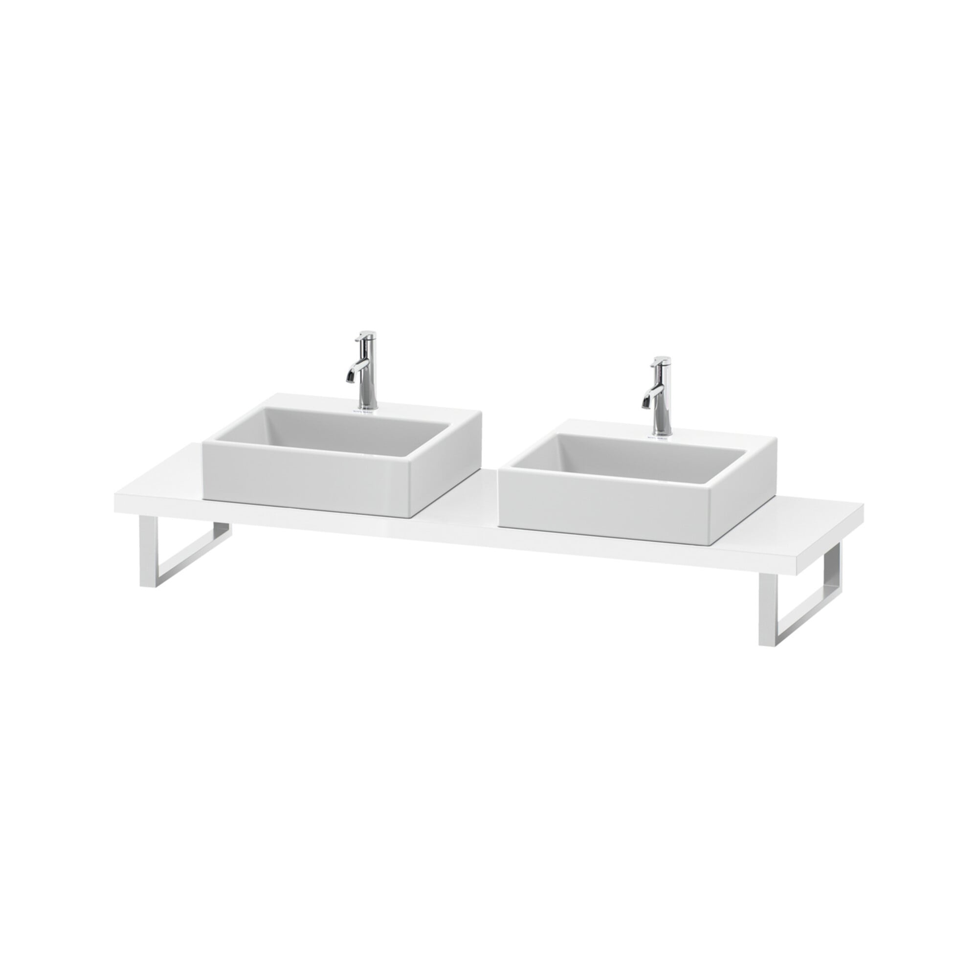 Duravit Konsole Cpmpact L-Cube 80-200x48cm, 2 A., Stär 4.5cm, we. hgl