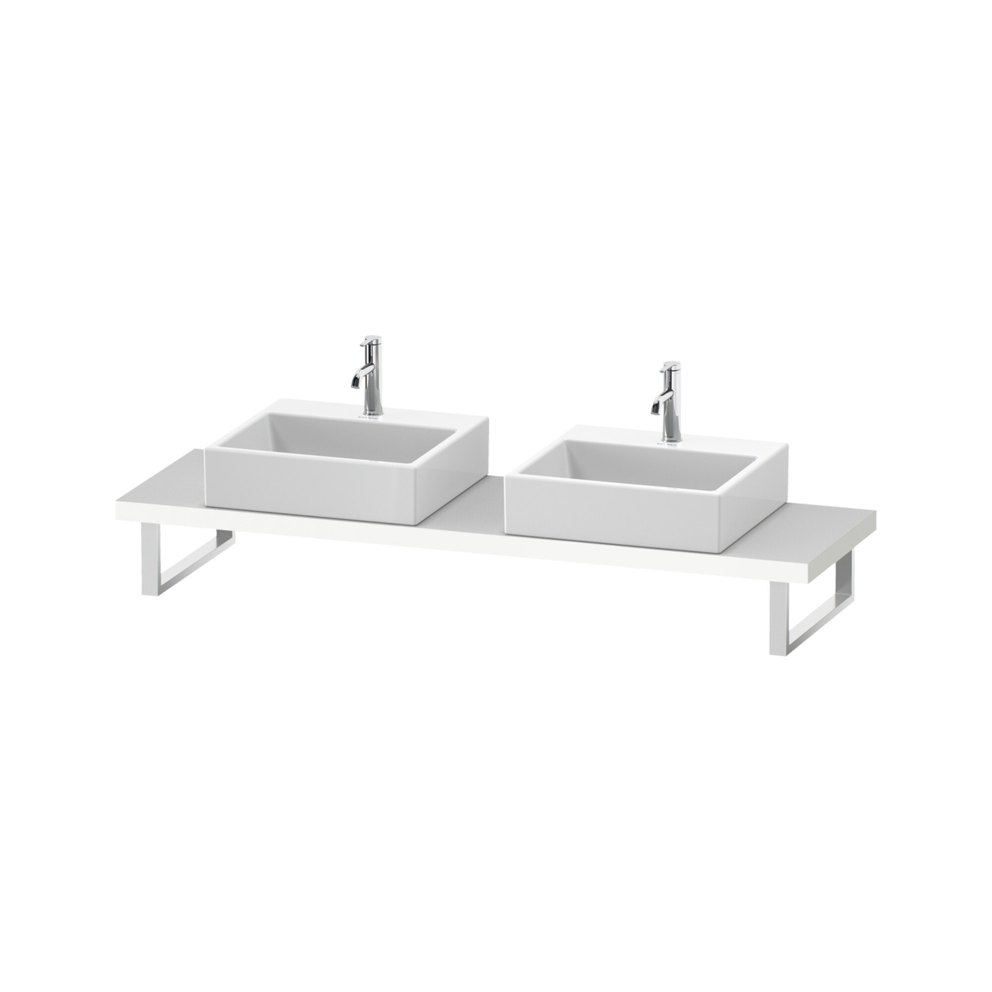 Duravit Konsole Cpmpact L-Cube 80-200x48cm, 2 A., Stär 4.5cm, we. matt