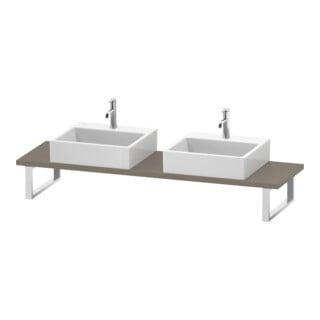 Duravit Konsole Cpmpact L-Cube 80-200x48cm, 2 Ausschn, Stär 3cm, leinen