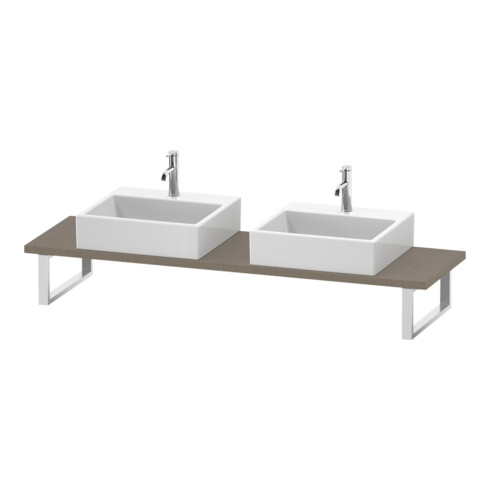 Duravit Konsole Cpmpact L-Cube 80-200x48cm, 2 Ausschn, Stär 3cm, leinen