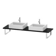 Duravit Konsole Cpmpact L-Cube 80-200x48cm, 2 Ausschn, Stär 3cm, sw hgl