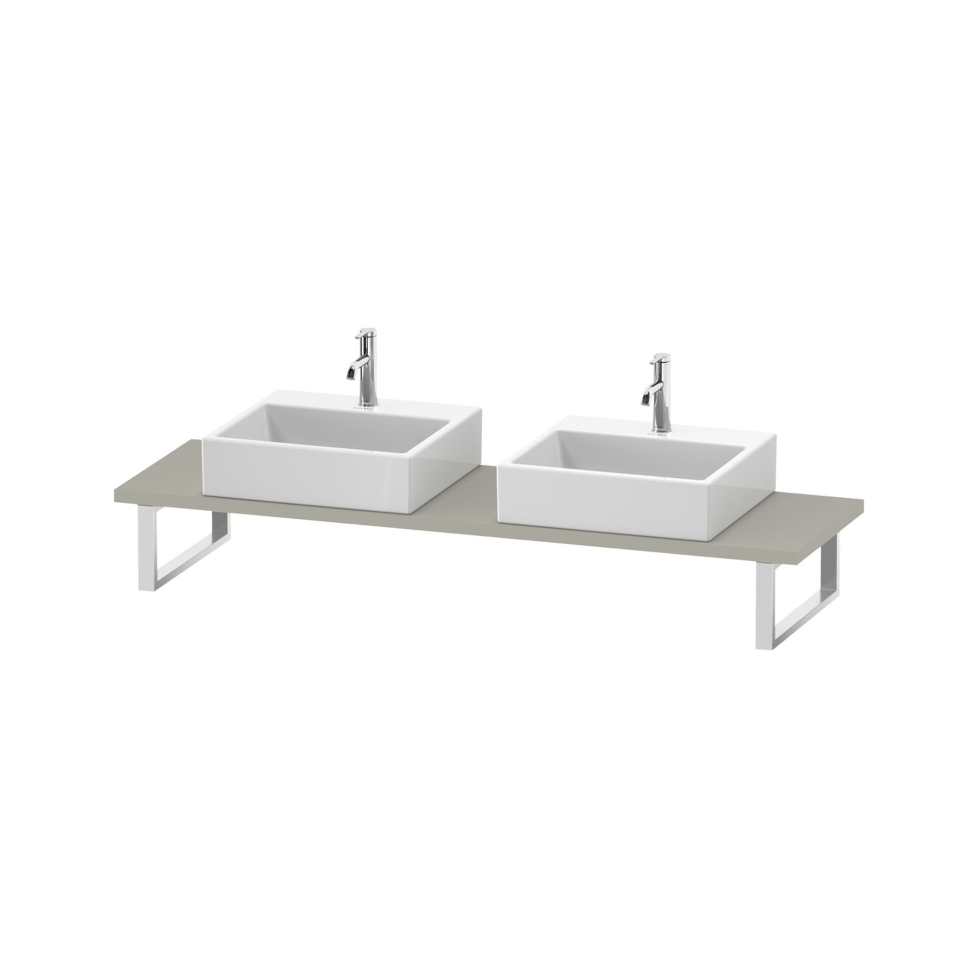 Duravit Konsole Cpmpact L-Cube 80-200x48cm, 2 Ausschn, Stär 3cm, Tau ma