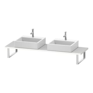 Duravit Konsole Cpmpact L-Cube 80-200x48cm, 2 Ausschn, Stär 3cm, we. ma