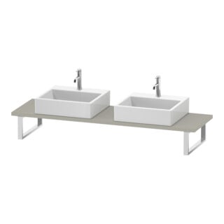 Duravit Konsole DuraStyle 80-200x48cm, 2 Ausschn, Stär 3cm, taupe