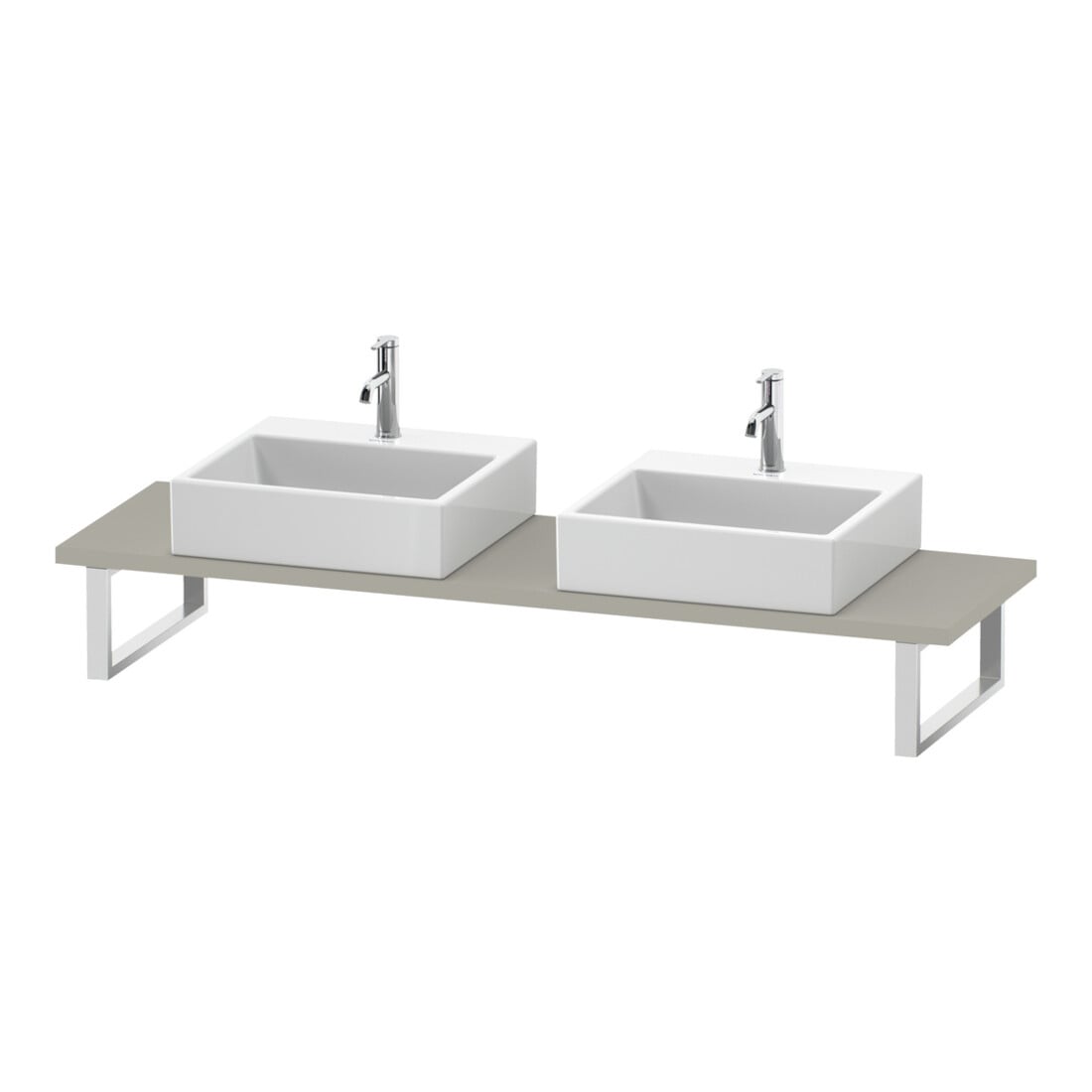 Duravit Konsole DuraStyle 80-200x48cm, 2 Ausschn, Stär 3cm, taupe
