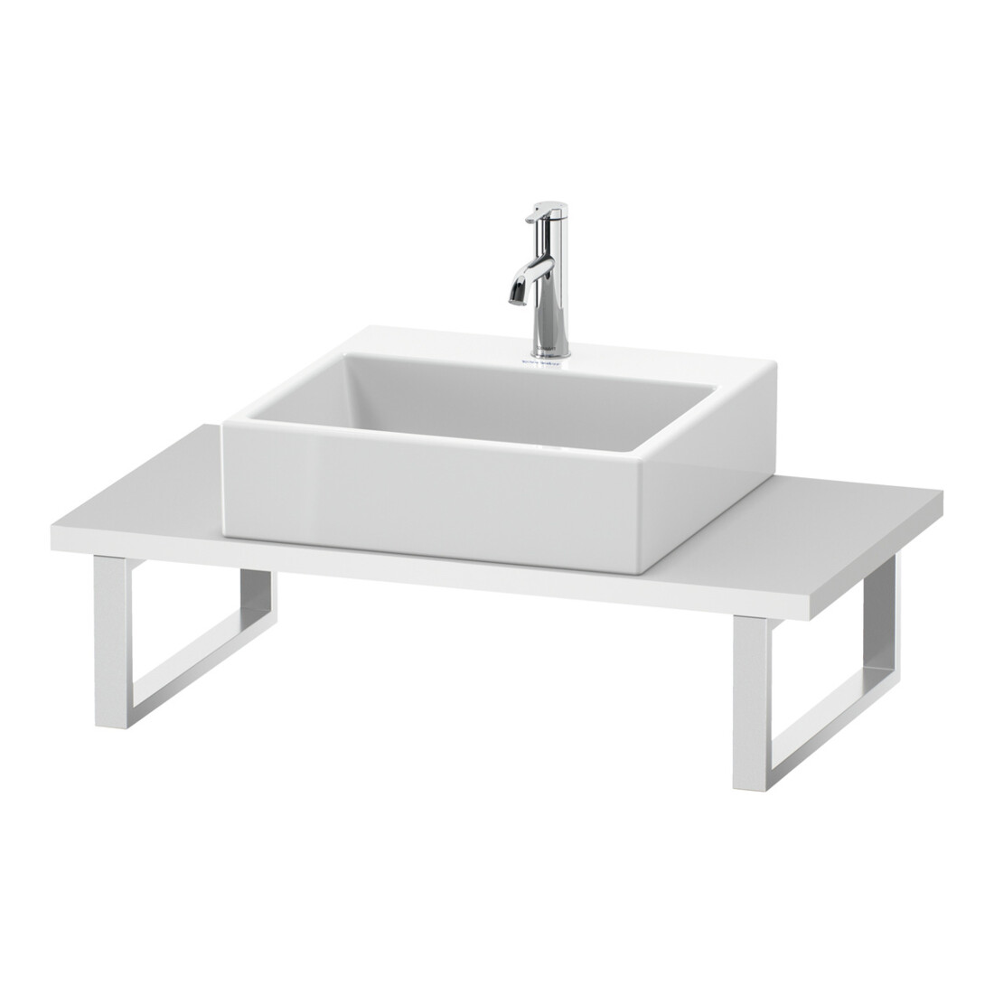 Duravit Konsole DuraStyle Compact 80-200x48cm, 1 Ausschn, Stär 3cm, we. ma