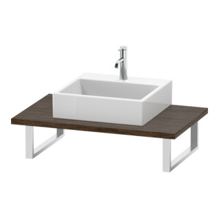 Duravit Konsole L-Cube 80-200x55cm, 1 AS, Stär 3cm, Nussb dkl.