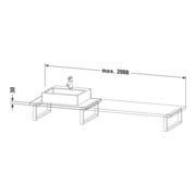 Duravit Konsole L-Cube 80-200x55cm, 1 AS, Stär 3cm, Nussb geb.-4