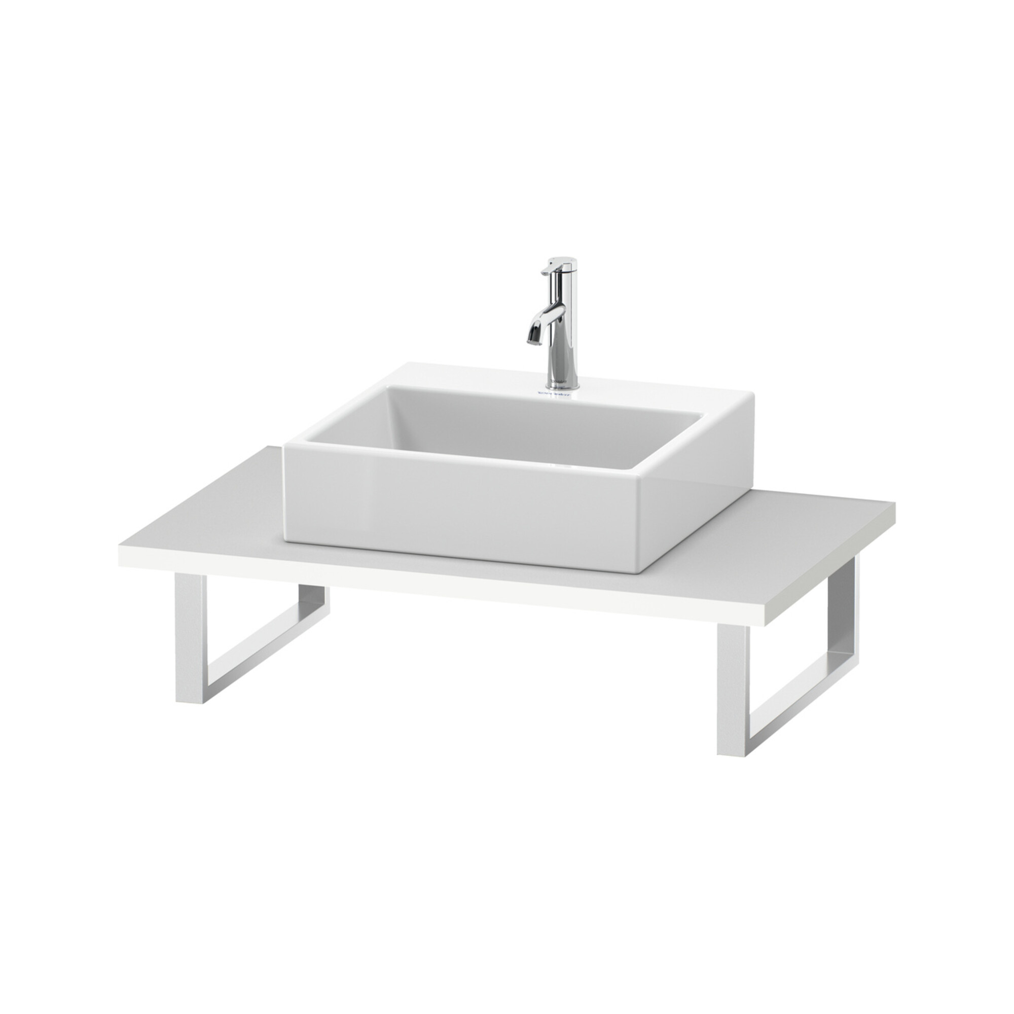 Duravit Konsole L-Cube 80-200x55cm, 1 AS, Stär 3cm, we. matt