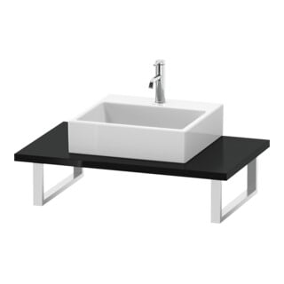 Duravit Konsole L-Cube 80-200x55cm, 1 Ausschn, Stär 3cm, sw hgl