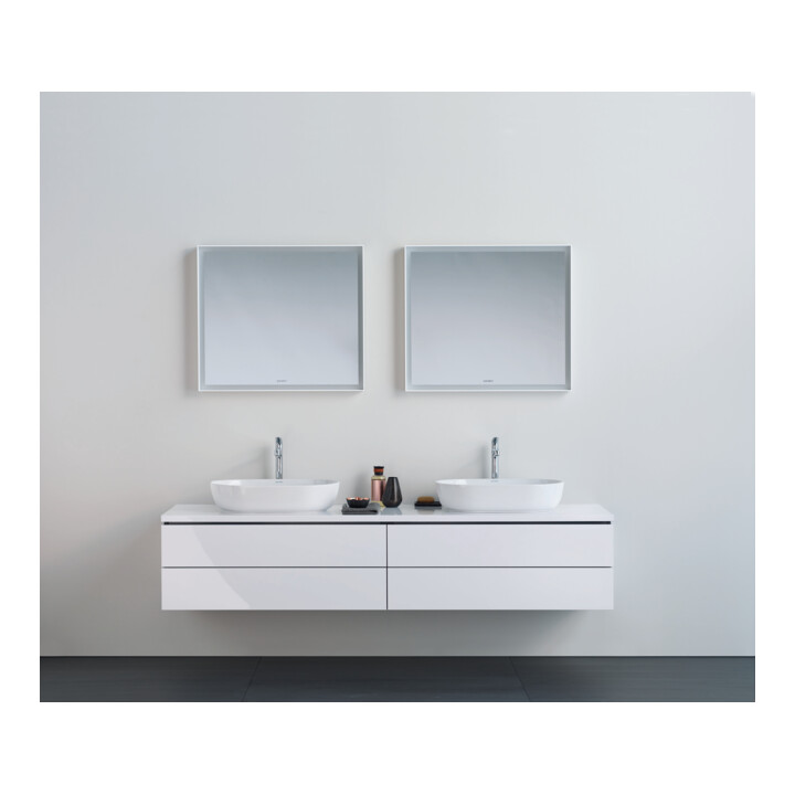 Duravit Konsole L-Cube 80-200x55cm, 2 A., ép. 4,5cm, blanc brillant