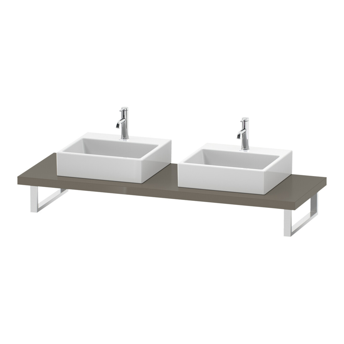 Duravit Konsole L-Cube 80-200x55cm, 2 A., Stä 4.5cm, f Gr hgl