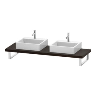Duravit Konsole L-Cube 80-200x55cm, 2 A., Stä 4.5cm, Nussb geb.