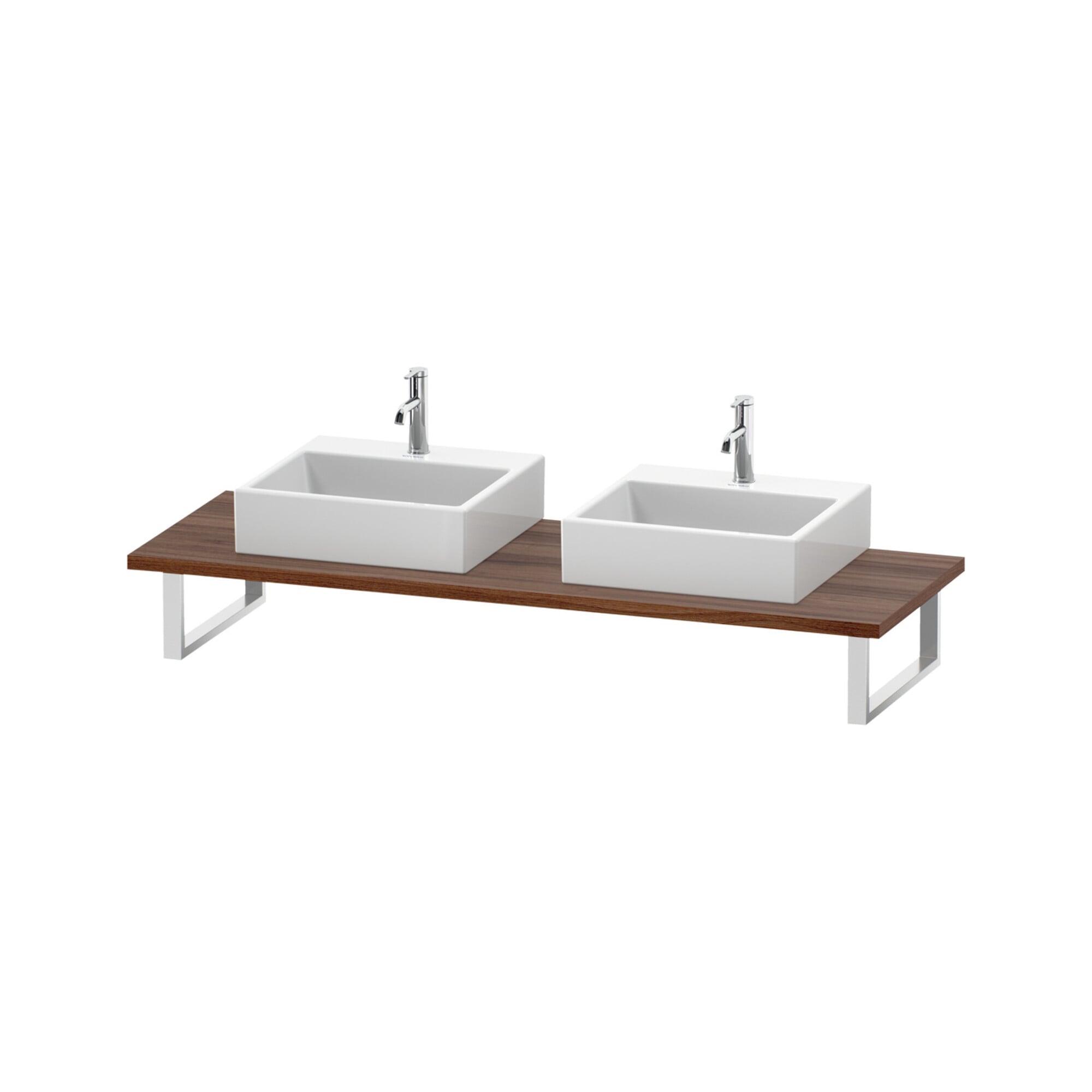 Duravit Konsole L-Cube 80-200x55cm, 2 A., Stär 3cm, Nussb Nat