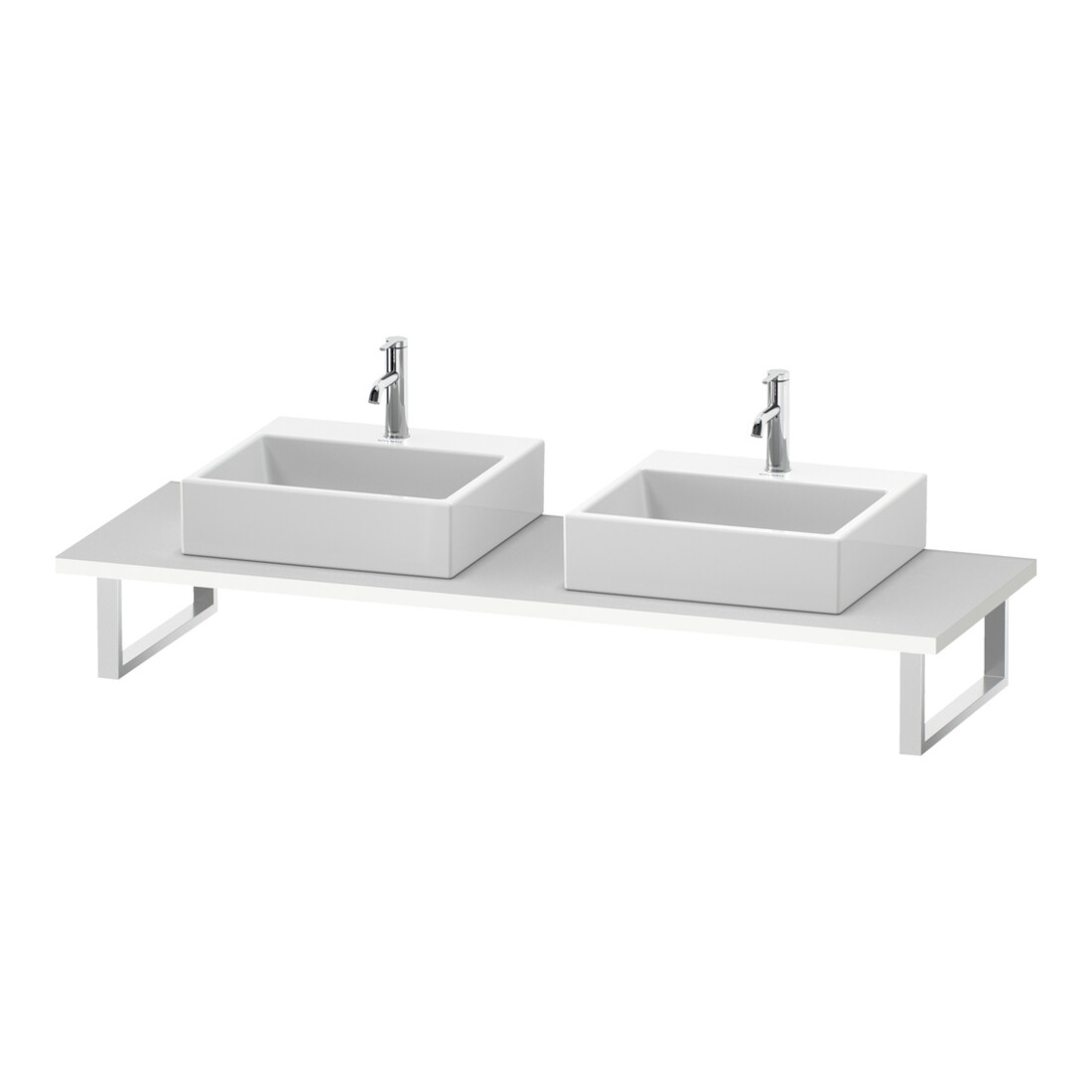 Duravit Konsole L-Cube 80-200x55cm, 2 A., Stär 3cm, we. matt