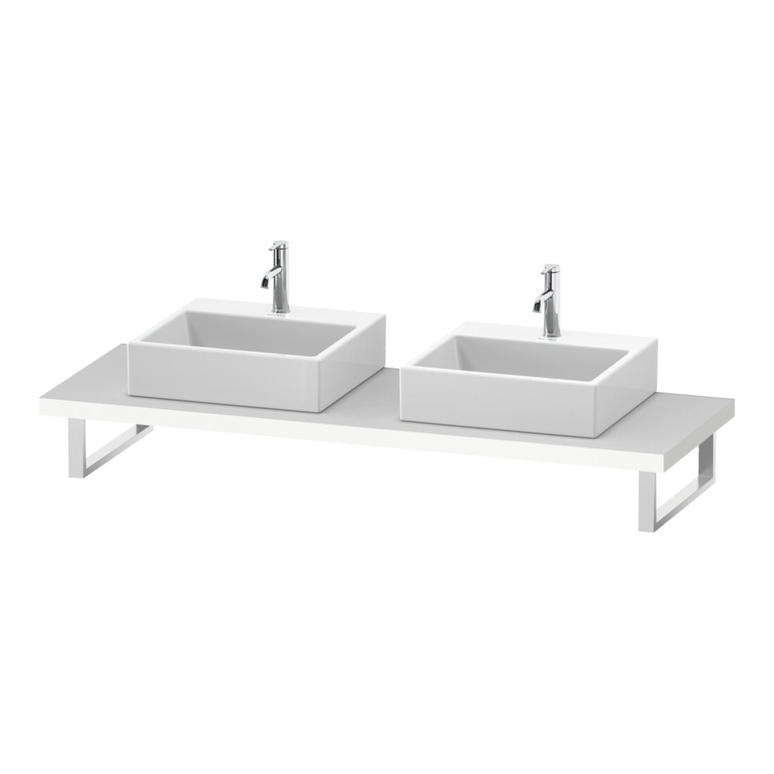 Duravit Konsole L-Cube 80-200x55cm, 2 A., Stär 4.5cm, we. ma