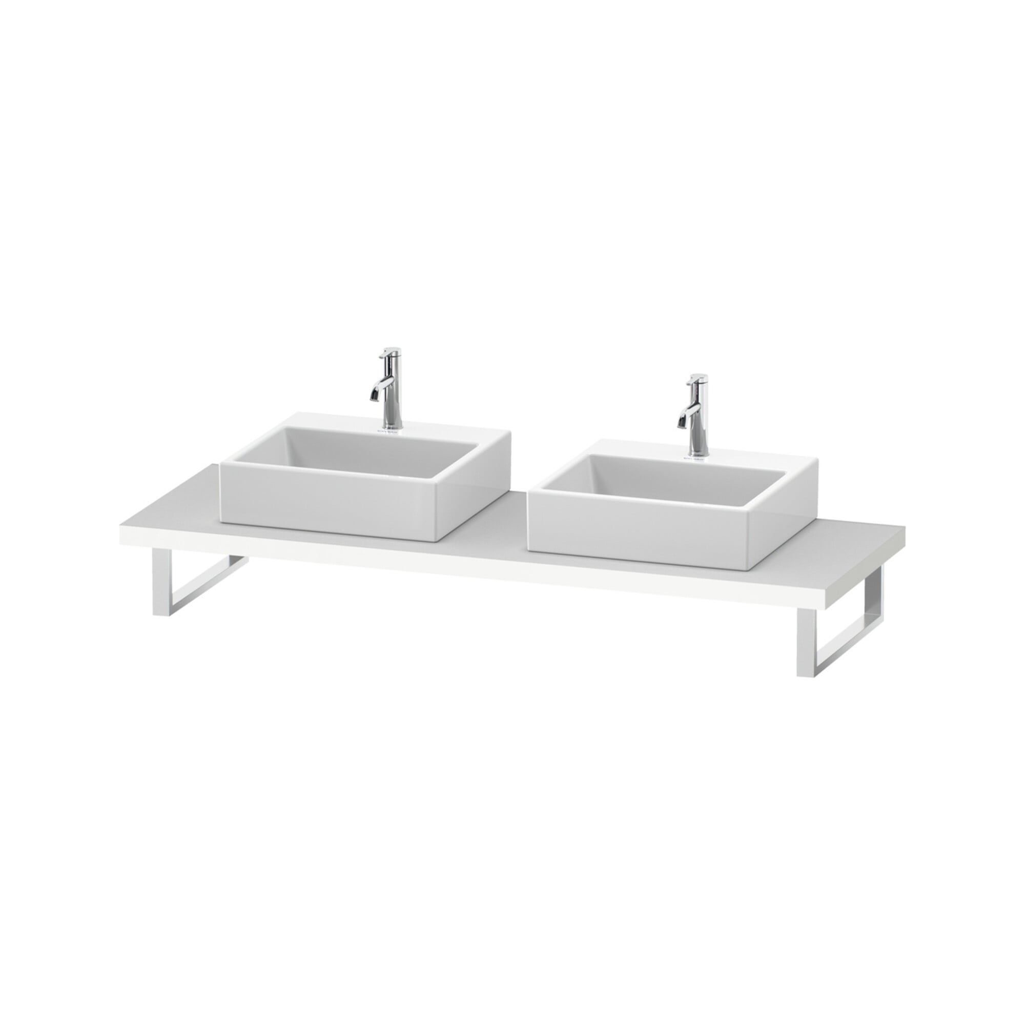 Duravit Konsole L-Cube 80-200x55cm, 2 A., Stär 4.5cm, we. matt