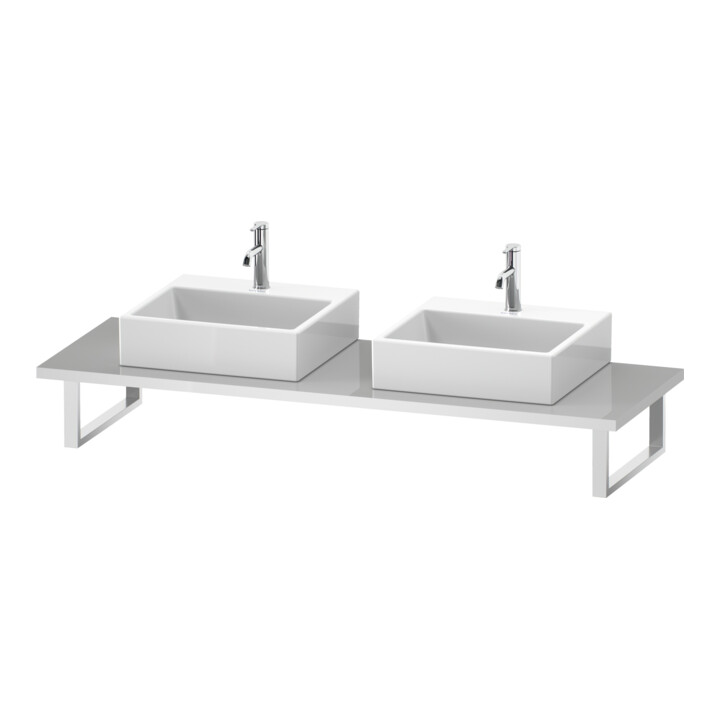 Duravit Konsole L-Cube 80-200x55cm, 2 Ausschn, Stär 3cm, Tau ma
