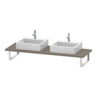 Duravit Konsole L-Cube 80-200x55cm, 2 découpes, épaisseur 3cm, lin