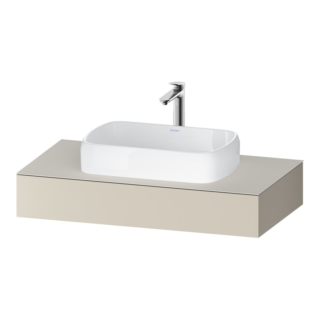 Duravit Konsole Qatego 100x55x17cm, Tau supermatt, 1 Ausschnitt