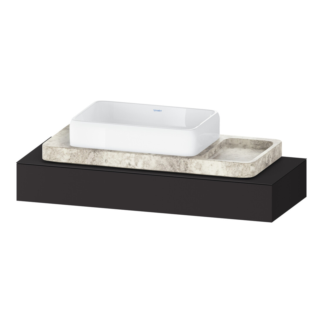 Duravit Konsole Qatego 120-200x48x17cm, 1 Ausschn, graph matt