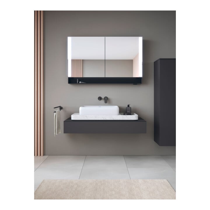 Duravit Konsole Qatego 120-200x48x17cm, 1 Ausschn, Graphit matt