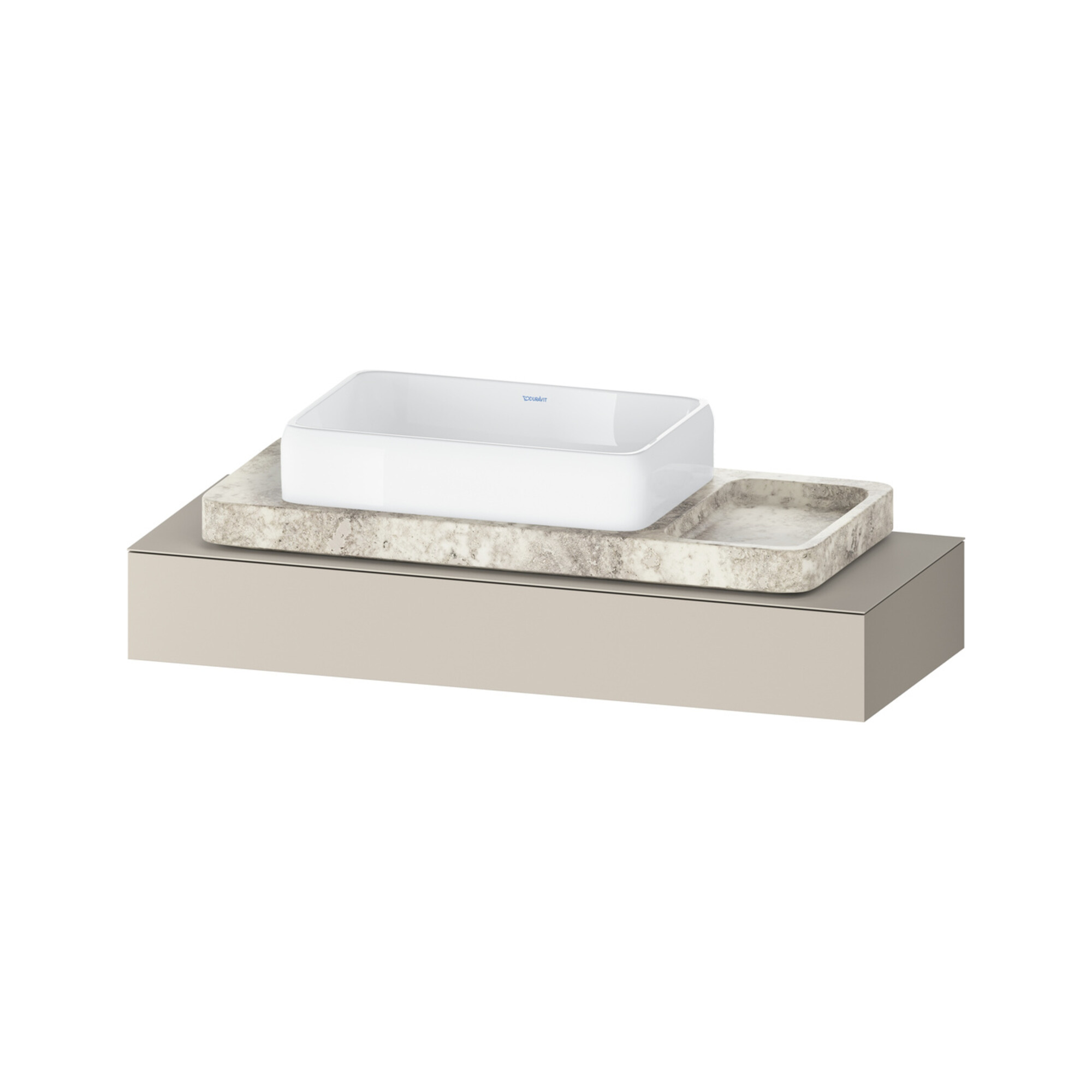 Duravit Konsole Qatego 120-200x48x17cm, 1 Ausschn, taupe matt