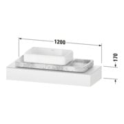 Duravit Konsole Qatego 120-200x48x17cm, 1 Ausschn, we supermatt-3