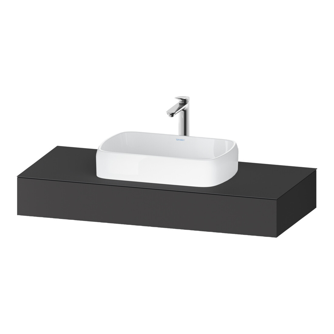 Duravit Konsole Qatego 120x55x17cm, Graphit matt, 1 Ausschnitt