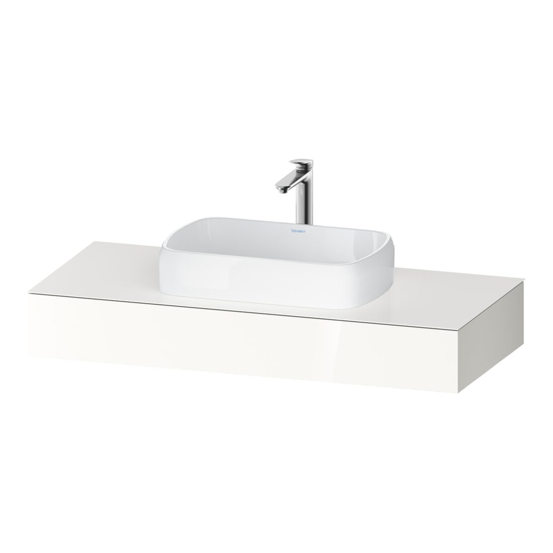 Duravit Konsole Qatego 120x55x17cm, we Hochglanz, 1 Ausschnitt