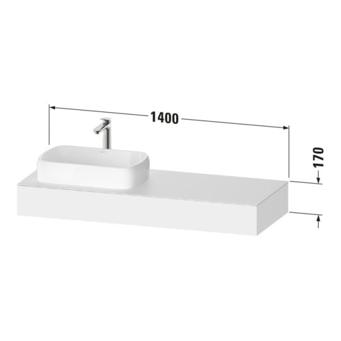 Duravit Konsole Qatego 140x55x17cm, ba ma, 1 Ausschn, Beck. li