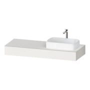 Duravit Konsole Qatego 140x55x17cm, w matt, 1 Ausschn, Beck. re